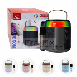 Mini Caixa de Som Bluetooth com Microfone 8W KA-8195 - Kapbom