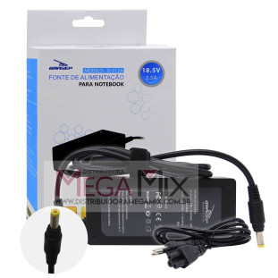 Fonte Carregador para Notebook HP 18.5V 3.5A 4.8x1.7mm D-513A - Grasep