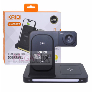 Carregador Indução 3 em 1 Dobrável KNC9097 - Kaidi 