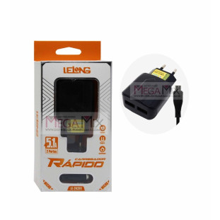 Carregador de Celular Micro USB (V8) com 2 USB LE-242FV - Lelong