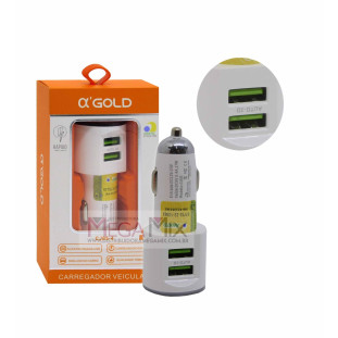 Carregador Veicular com 2 USB 20W 4.1A CJ05-4 - A'Gold