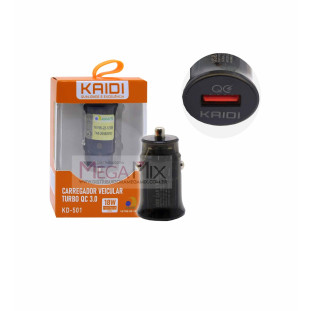 Carregador Veicular USB 3.0 18W KD-501 - Kaidi 