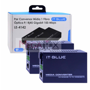Conversor Óptico para RJ45 100MBPS LE-4142 - It-Blue