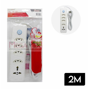 Extensão 4 Tomadas + 1 Universal 2M KA-7006 - Kapbom