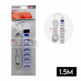 Filtro de Linha 6 Tomadas Bivolt 1.5M SL7606 - Kapbom 