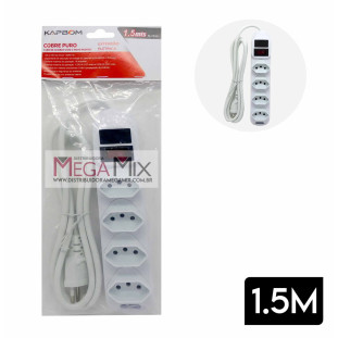Filtro de Linha 4 Tomadas Bivolt 1.5M SL7634 - Kapbom