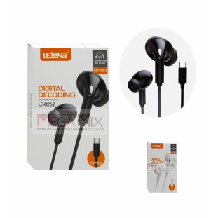 Fone de Ouvido com Microfone Tipo C LE-0262 - Lelong