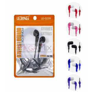 Fone de Ouvido com Fio LE-0239 - Lelong