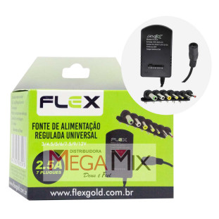 Fonte de Alimentação Universal 2.5A 7 Plugues FX-FU4 - Flex 