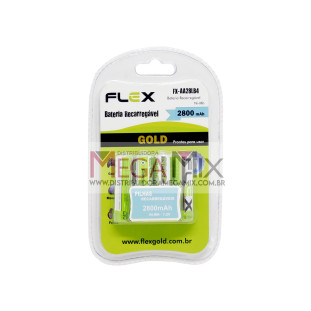 Pilha AA Recarregável c/4 2800mAh FX-AA28LB4 - Flex