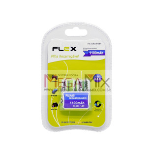 Pilha AAA Recarregável c/4 1100mAh FX-AAA11B4 - Flex
