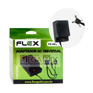 Fonte de Alimentação Universal 1.5V à 12V 1000mAh Bivolt FX-ACU - Flex