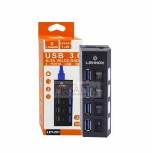 Hub USB 3.0 4 Portas USB 480Mbps LEY-201 - Lehmox