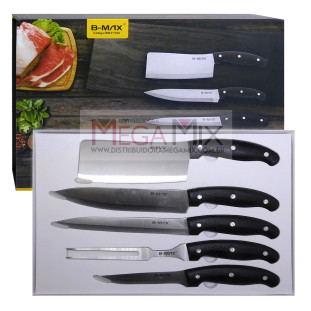 Jogo de Facas Inox 5 Peças BM-F1100 - B-Max 