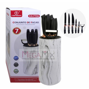 Kit de Facas com Suporte 7 Peças KA-F106 - Kapbom