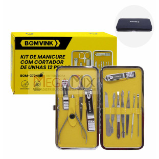 Kit Manicure com 12 Peças BOM-3704 - Bomvink