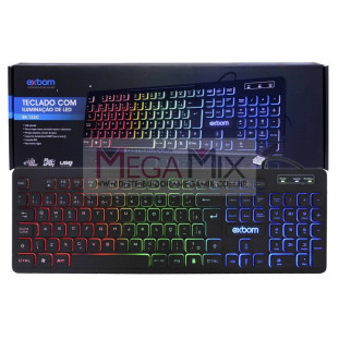 Teclado Gamer USB RGB BK-155C - Exbom