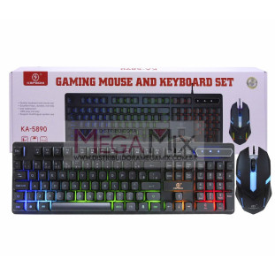 Kit Teclado e Mouse Gamer RGB USB KA-5890 - Kapbom