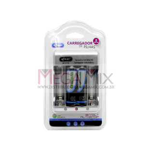 Carregador de Pilhas + 02 Pilhas Recarregáveis AA KP-511A - Knup