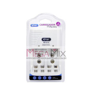 Carregador de Pilhas AA/AAA/9V KP-512 - Knup