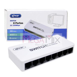 Switch de Rede 8 Portas 10/100 Mps KP-E08B - Knup