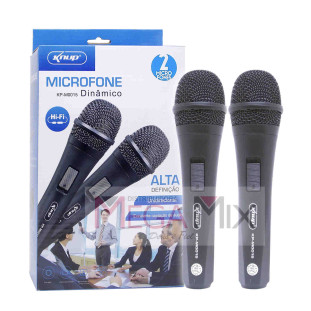 Microfone Profissional Duplo Com Fio KP-M0015 - Knup