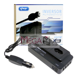Inversor de Potência Automotivo 300W - 12Vdc 110V  KP-TC13 - Knup