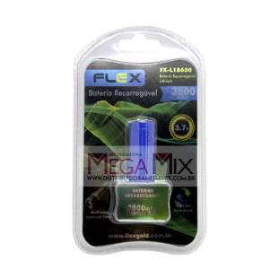 Bateria Recarregável Lanterna Tática 3.7V 3800mah FX-L18650 - Flex