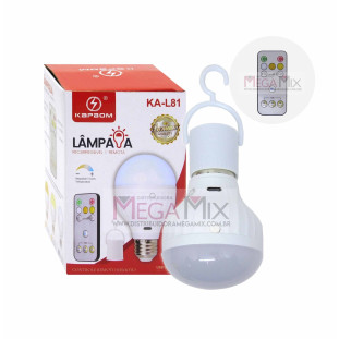  Lâmpada de Emergência LED Recarregável 7W KA-L81 - Kapbom