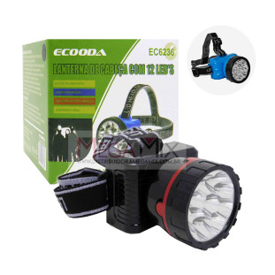 Lanterna Recarregável de Cabeça 12 LEDs EC6236 - Ecooda