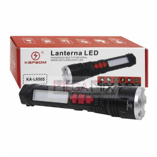 Lanterna LED Recarregável com Alerta Sonoro KA-L6505 - Kapbom