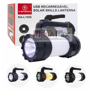 Lanterna Solar e Recarregável KA-L1555 - Kapbom