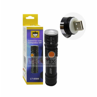 Mini Lanterna Led Recarregável Luz Negra USB LT-8589 - Lintian