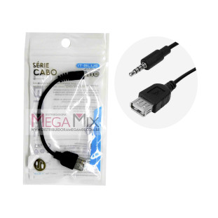  Cabo Extensor P2 + USB Fêmea 20CM LE-1012 -It-Blue