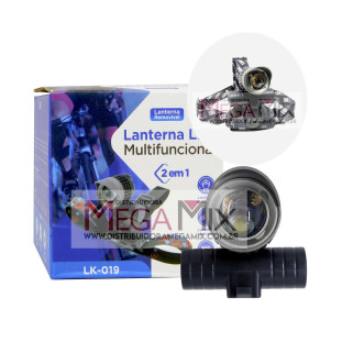 Lanterna Recarregável de Cabeça e Bike 2 em 1  LK-019 - Luatek