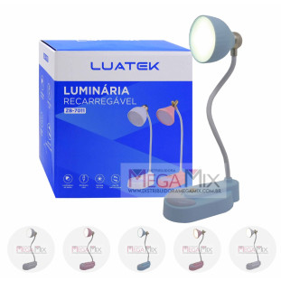 Luminária de Mesa Articulada Recarregável ZB-7011 - Luatek