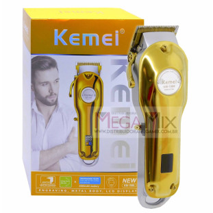 Máquina de Corte e Barbear Recarregável KM-1986 - Kemei
