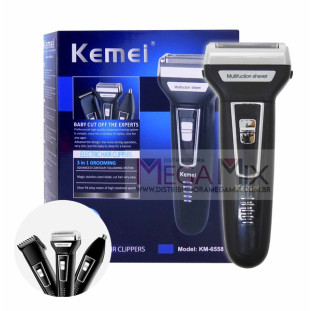 Máquina de Corte 3 em 1  Recarregável KM-6558 - Kemei