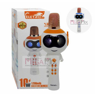 Microfone sem Fio Bluetooth/Karaokê (Robô) EL-5001 - Eletromex