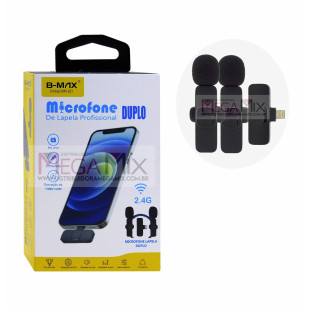 Microfone de Lapela Duplo Sem Fio para Iphone BM-221 - B-Max