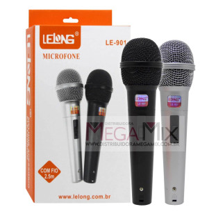 Kit com 2 Microfones com fio - LE-901 - Lelong 