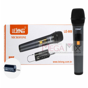 Microfone Sem Fio UHF LE-909 - Lelong 