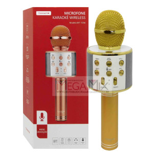 Microfone Sem Fio Bluetooth/Karaokê MT-1036 - Tomate