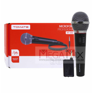 Microfone 2 em 1 (com fio e sem fio) MT-1202 - Tomate