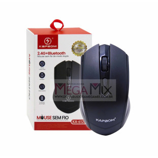 Mouse Sem Fio Recarregável e Bluetooth 1600DPI 2.4Ghz KA-612 B - Kapbom