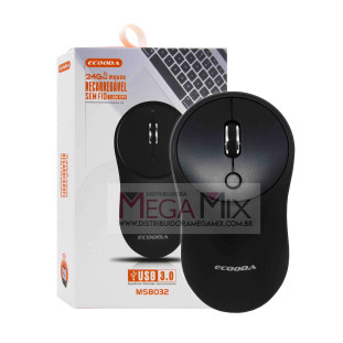 Mouse Sem Fio Recarregável 3200DPI 2.4GHz MS-8032 - Ecooda 