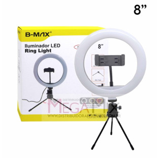 Iluminador Ring Light 8'' com Mini Tripé BM-L02 - B-Max