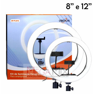 Kit com 2 Ring Light 8''/12'' OR-PL812 – Oberon