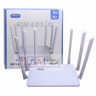 Roteador Wireless Dual Band 5Ghz/2.4Ghz 300Mbps com 6 Antenas KP-RW403/G - Knup