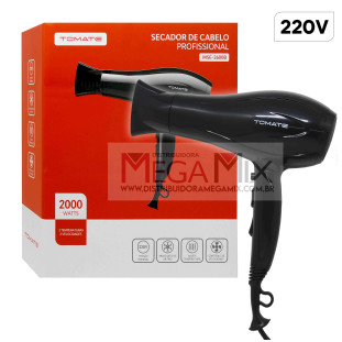Secador de Cabelo 220V 2000 Watts MSE-2600B Preto/Vermelho - Tomate